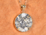 Osiris Moon Crater Pendant I Genuine Lunar Meteorite Necklace - 14Kt Gold Jewelry