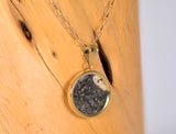 Osiris Moon Crater Pendant I Genuine Lunar Meteorite Necklace - 14Kt Gold Jewelry