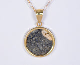 Osiris Moon Crater Pendant I Genuine Lunar Meteorite Necklace - 14Kt Gold Jewelry