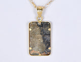 Moon Pendant - Genuine Lunar Meteorite Jewelry - 14Kt Gold