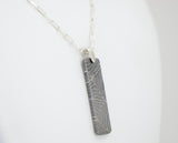 Meteorite Damascus Pendant I Sterling Silver Necklace - Meteorite Jewelry