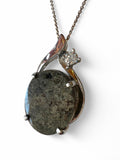 Martian Meteorite Pendant with Diamond