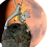 Martian Meteorite Pendant with Diamond