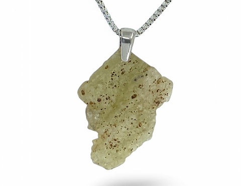 Libyan Desert Glass Natural Pendant I Sterling Silver