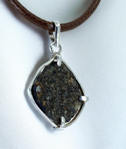 Cosmos Meteorite Pendant I Beautiful NWA 869 Chondrite Pendant with leather necklace