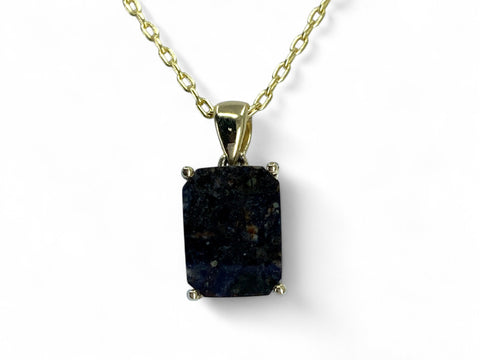 Mizuki Moon Pendant I Genuine Lunar Meteorite Necklace - 14Kt Gold Jewelry