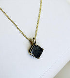 Midnight Star Moon Pendant I Genuine Lunar Meteorite Necklace - 14Kt Gold Jewelry