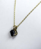 Midnight Star Moon Pendant I Genuine Lunar Meteorite Necklace - 14Kt Gold Jewelry