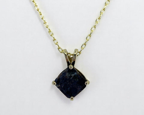 Midnight Star Moon Pendant I Genuine Lunar Meteorite Necklace - 14Kt Gold Jewelry