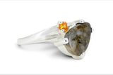 Luna Cressida Ring I Lunar Meteorite Jewelry I Size 7