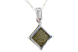 Crimson Planet Necklace I Martian Meteorite Silver Pendant with red Sapphire