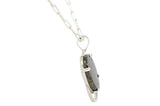Blue Star Mars Necklace I Martian Meteorite Silver Pendant with Blue Sapphire