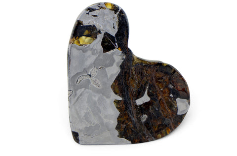 18.36g SEYMCHAN Meteorite Heart Beautiful Pallasite Slice