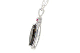 Nebula Blossom necklace I L3.10 Chondrite pendant with pink spinel I Meteorite Jewelry