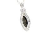 Nebula Blossom necklace I L3.10 Chondrite pendant with pink spinel I Meteorite Jewelry