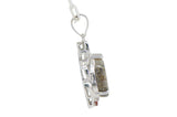 Scarlet Dewdrop Moon Necklace I Lunar Meteorite Pendant with red spinels