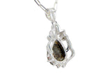 Scarlet Dewdrop Moon Necklace I Lunar Meteorite Pendant with red spinels