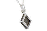Emerald Mars Necklace I Martian Meteorite Silver Pendant with Emerald
