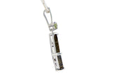Emerald Mars Necklace I Martian Meteorite Silver Pendant with Emerald