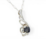 Moon Flower Necklace I Lunar Meteorite Jewelry I Silver Pendant