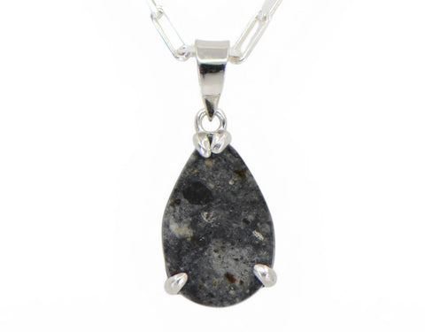 Moon Drop Necklace I Lunar Meteorite Jewelry I Silver Pendant