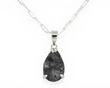 Moon Drop Necklace I Lunar Meteorite Jewelry I Silver Pendant