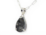 Moon Drop Necklace I Lunar Meteorite Jewelry I Silver Pendant