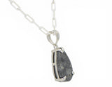 Moon Drop Necklace I Lunar Meteorite Jewelry I Silver Pendant