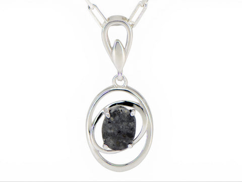 Moon Orbit Necklace I Lunar Meteorite Jewelry I Silver Pendant