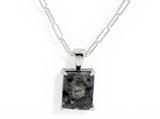 Monolith Moon Necklace I Lunar Meteorite Jewelry I Silver Pendant