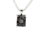 Monolith Moon Necklace I Lunar Meteorite Jewelry I Silver Pendant