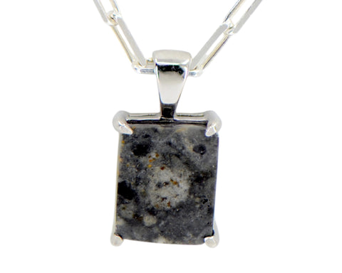 Monolith Moon Necklace I Lunar Meteorite Jewelry I Silver Pendant
