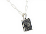 Monolith Moon Necklace I Lunar Meteorite Jewelry I Silver Pendant