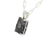Monolith Moon Necklace I Lunar Meteorite Jewelry I Silver Pendant