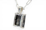 Monolith Moon Necklace I Lunar Meteorite Jewelry I Silver Pendant