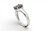 Selene Moon White Gold Ring I Lunar Meteorite Jewelry - Size 7