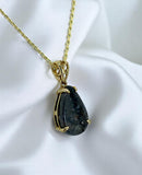 Luna Bella Moon Pendant - Genuine Lunar Meteorite Jewelry - 14Kt Gold