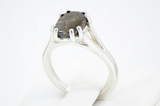 Lunette Moon Ring - Lunar Meteorite Jewelry - Size 6.8