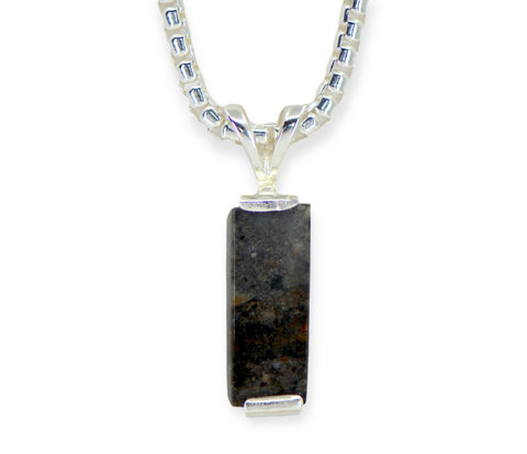 Esquire Meteorite Cross Pendant set in Sterling silver, 22
