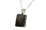 Midnight Tessera Pendant I R3 Chondrite Necklace I Sterling Silver - Meteorite Jewelry