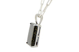 Midnight Tessera Pendant I R3 Chondrite Necklace I Sterling Silver - Meteorite Jewelry