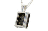 Midnight Tessera Pendant I R3 Chondrite Necklace I Sterling Silver - Meteorite Jewelry