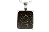 Midnight Tessera Pendant I R3 Chondrite Necklace I Sterling Silver - Meteorite Jewelry