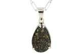 Aethel Tear Drop Pendant I R3 Chondrite Necklace I Sterling Silver - Meteorite Jewelry