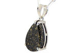 Aethel Tear Drop Pendant I R3 Chondrite Necklace I Sterling Silver - Meteorite Jewelry
