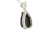 Aethel Tear Drop Pendant I R3 Chondrite Necklace I Sterling Silver - Meteorite Jewelry
