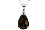 Aethel Tear Drop Pendant I R3 Chondrite Necklace I Sterling Silver - Meteorite Jewelry