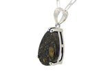 Aethel Tear Drop Pendant I R3 Chondrite Necklace I Sterling Silver - Meteorite Jewelry
