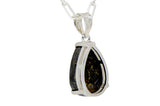 Aethel Tear Drop Pendant I R3 Chondrite Necklace I Sterling Silver - Meteorite Jewelry
