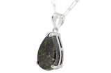 Aethel Tear Drop Pendant I R3 Chondrite Necklace I Sterling Silver - Meteorite Jewelry